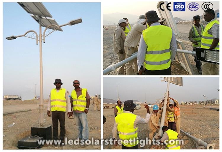applied of double arm solar street light